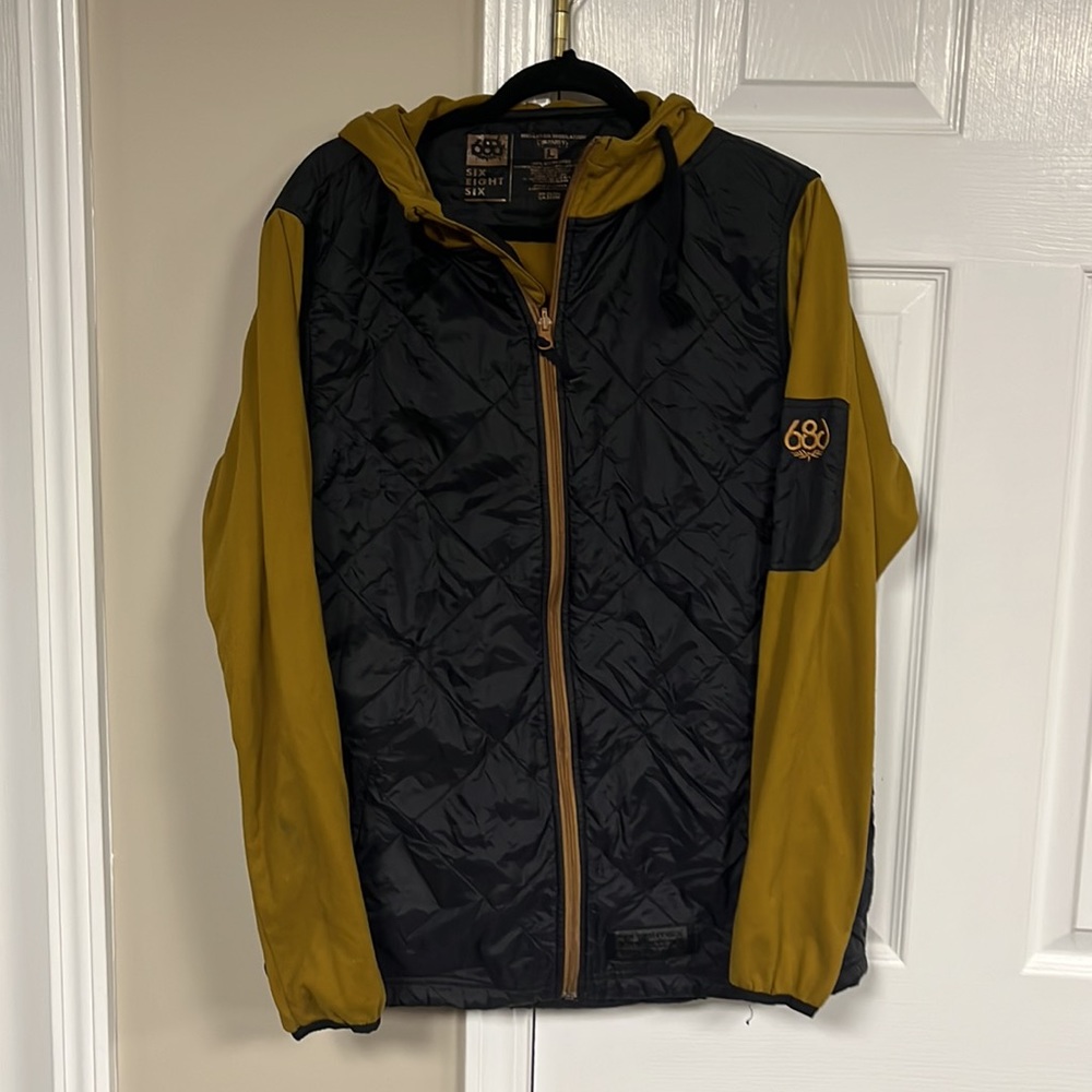 686 snowboard mid layer polyester hoodie size large